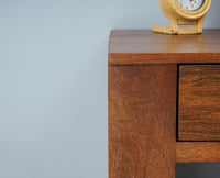 Portugal Solid Wood Two Drawer Console Table - Console Table - Furniselan - Dark-Brown-Finish