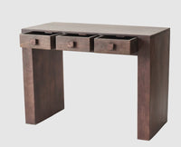 Portugal Solid Wood Two Drawer Console Table - Console Table - Furniselan - Grey-Finish