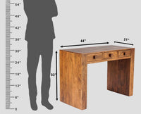 Portugal Solid Wood Two Drawer Console Table - Console Table - Furniselan - Dark-Brown-Finish