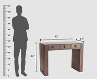 Portugal Solid Wood Two Drawer Console Table - Console Table - Furniselan - Grey-Finish