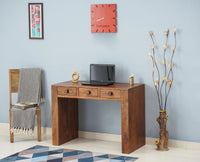 Portugal Solid Wood Two Drawer Console Table - Console Table - Furniselan - Dark-Brown-Finish