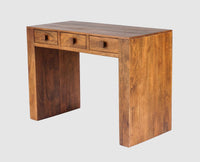 Portugal Solid Wood Two Drawer Console Table - Console Table - Furniselan - Dark-Brown-Finish