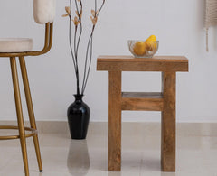 Portugal Wood Bedside Table - Bedside Table - Furniselan - Natural-Mango-Finish