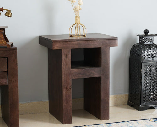 Portugal Wood Bedside Table - Bedside Table - Furniselan - Grey-Finish