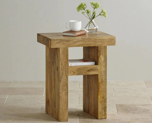 Portugal Wood Bedside Table - Bedside Table - Furniselan - Natural-Mango-Finish
