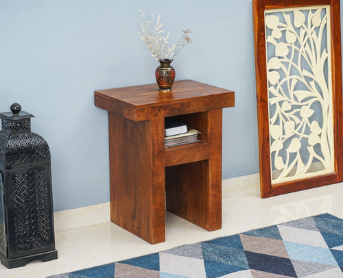 Portugal Wood Bedside Table - Bedside Table - Furniselan - Dark-Brown-Finish