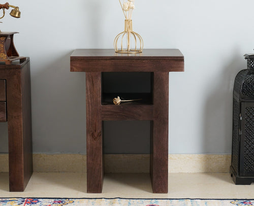 Portugal Wood Bedside Table - Bedside Table - Furniselan - Grey-Finish