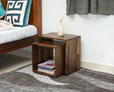 Prague Solid Wood End Table Set of Two