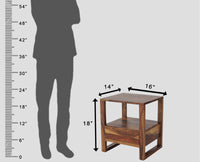 Puducherry Sheesham Wood One Drawer Bedside Table with open Shelve - Bedside Table - Furniselan-Teak-Finish