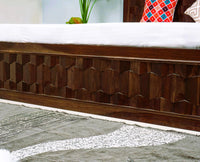 Puebla Solid Wood King Size Bed with Box Storage - Furniselan-Teak-Finish