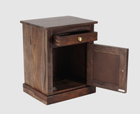 Pune One Drawer one Door Bedside Table - Bedside Table - Furniselan-Grey-Finish