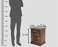 Pune One Drawer one Door Bedside Table - Bedside Table - Furniselan-Grey-Finish