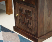 Pune One Drawer one Door Bedside Table - Bedside Table - Furniselan-Grey-Finish