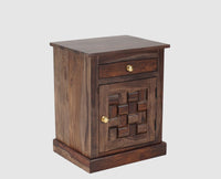 Pune One Drawer one Door Bedside Table - Bedside Table - Furniselan-Grey-Finish