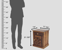Pune One Drawer one Door Bedside Table - Bedside Table - Furniselan-Teak-Finish
