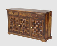 Pune Sheesham Wood Sidebaord with Three Drawers & Doors - Sideboard - Furniselan