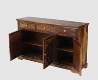 Pune Sheesham Wood Sidebaord with Three Drawers & Doors - Sideboard - Furniselan