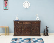 Pune Sheesham Wood Sideboard with Three Drawers & Doors