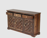 Pune Sheesham Wood Sidebaord with Three Drawers & Doors - Sideboard - Furniselan