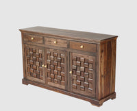 Pune Sheesham Wood Sidebaord with Three Drawers & Doors - Sideboard - Furniselan