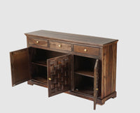 Pune Sheesham Wood Sidebaord with Three Drawers & Doors - Sideboard - Furniselan