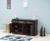 Pune Sheesham Wood Sidebaord with Three Drawers & Doors - Sideboard - Furniselan