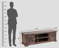 Pune Sheesham Wood Two Door TV Cabinet - Tv Cabinet - Furniselan-Grey-Finish