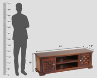 Pune Sheesham Wood Two Door TV Cabinet - Tv Cabinet - Furniselan-Maple-Finish