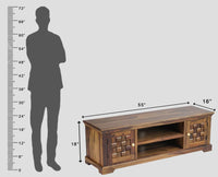 Pune Sheesham Wood Two Door TV Cabinet - Tv Cabinet - Furniselan-Teak-Finish