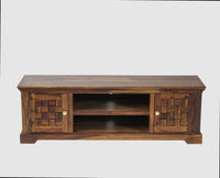 Pune Sheesham Wood Two Door TV Cabinet - Tv Cabinet - Furniselan-Teak-Finish