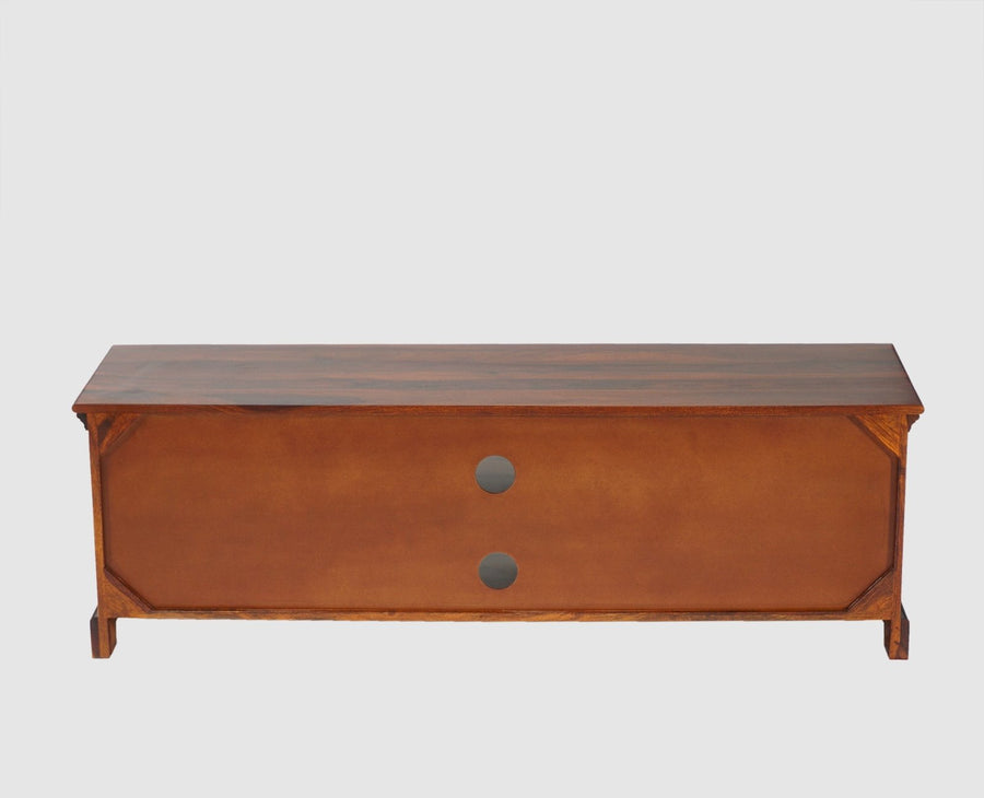 Pune Sheesham Wood Two Door TV Cabinet - Tv Cabinet - Furniselan-Maple-Finish