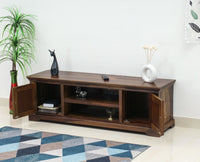 Pune Sheesham Wood Two Door TV Cabinet - Tv Cabinet - Furniselan-Teak-Finish