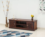 Pune Sheesham Wood Two Door TV Cabinet - Tv Cabinet - Furniselan-Maple-Finish