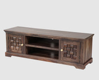 Pune Sheesham Wood Two Door TV Cabinet - Tv Cabinet - Furniselan-Grey-Finish
