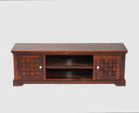 Pune Sheesham Wood Two Door TV Cabinet - Tv Cabinet - Furniselan-Maple-Finish