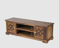 Pune Sheesham Wood Two Door TV Cabinet - Tv Cabinet - Furniselan-Teak-Finish