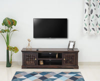 Pune Sheesham Wood Two Door TV Cabinet - Tv Cabinet - Furniselan-Grey-Finish