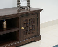 Pune Sheesham Wood Two Door TV Cabinet - Tv Cabinet - Furniselan-Grey-Finish