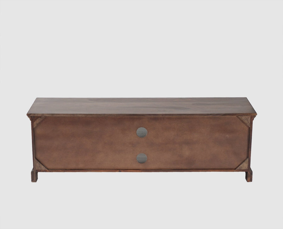 Pune Sheesham Wood Two Door TV Cabinet - Tv Cabinet - Furniselan-Grey-Finish