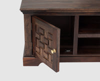 Pune Sheesham Wood Two Door TV Cabinet - Tv Cabinet - Furniselan-Grey-Finish