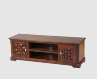 Pune Sheesham Wood Two Door TV Cabinet - Tv Cabinet - Furniselan-Maple-Finish