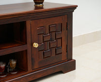 Pune Sheesham Wood Two Door TV Cabinet - Tv Cabinet - Furniselan-Maple-Finish