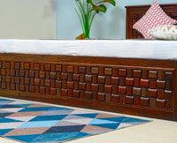 Pune Solid Wood King Size Bed with Box Storage - Furniselan-Maple-Finish