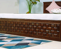 Pune Solid Wood Queen Size Bed with Box Storage - Furniselan-Teak-Finishh