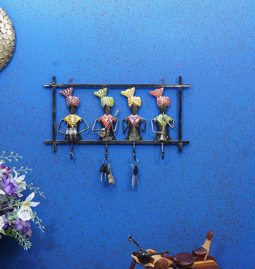 Purple Musician Handpainted Key Hanger Set of 4 - Furniselan