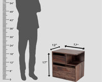 Rajkot Solid Wood Two Drawer Bedside Table with open Shelve - Bedside Table - Furniselan-Grey-Finish
