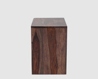Rajkot Solid Wood Two Drawer Bedside Table with open Shelve - Bedside Table - Furniselan-Grey-Finish