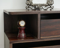 Rajkot Solid Wood Two Drawer Bedside Table with open Shelve - Bedside Table - Furniselan-Grey-Finish