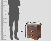 Rio Solid Wood Three Drawer Bedside Table - Bedside Table - Furniselan-Grey-Finish 