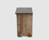 Rome Solid Two Drawer Bedside Table with open Shelve - Bedside Table - Furniselan-Grey-Finish